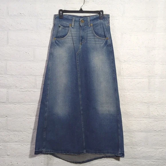 Vintage Y2K Denim Maxi Skirt - Picture 2 of 15